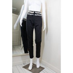 CHANEL Tweed-Trimmed Jeans Size: L | US10, FR42, EU40